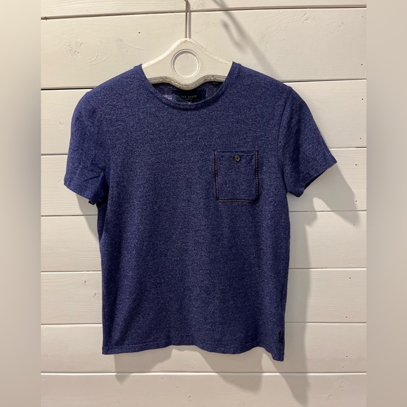 💙 TED BAKER London – Blue Pocket T-Shirt Size 3/M (Runs Small) - Picture 1 of 8